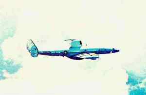 The WC-121 poses against a backdrop of clouds. The many antennas are a good indication of the volume of electronic gadgets inside.