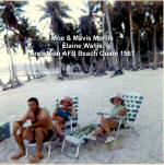 Elaine Wallis and the Morris's on Tarague Beach.