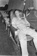 VW-1 crew member gets some shut eye before going on watch.