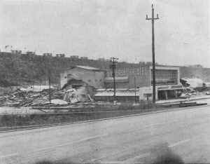 Damage by Typhoon Karen to buildings and villages.