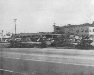 Damage by Typhoon Karen to buildings and villages.