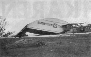 COAST GUARD HANGAR at NAS. after typhoon