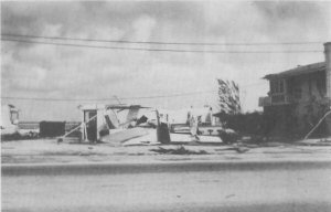 TYPHOON KAREN. like the man who came to dinner. Blew in uninvited to wreck havoc with this Agana lunch counter.
