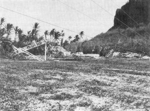 All that remains is a mess of tangled, twisted steel of the four 200 foot NCS station antennae at Ritidian Point.