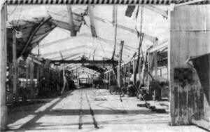 the Sheet Metal Shop was completely gutted by the rain and wind of the typhoon.