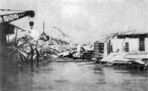 the Sheet Metal Shop was completely gutted by the rain and wind of the typhoon.