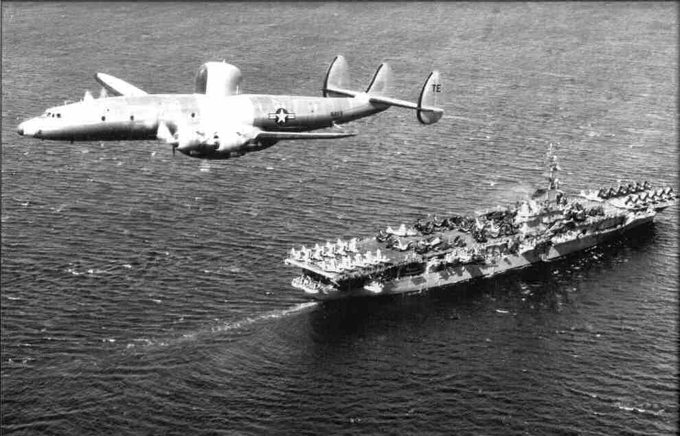 WV-2 BU No. 128323/TE-2 over the USS Oriskney off Oahu, Hawaii. framedvw-1_r2.jpg