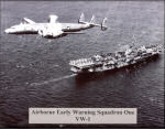 WV-2 BU No. 128323/TE-2 over the USS Oriskney off Oahu, Hawaii.